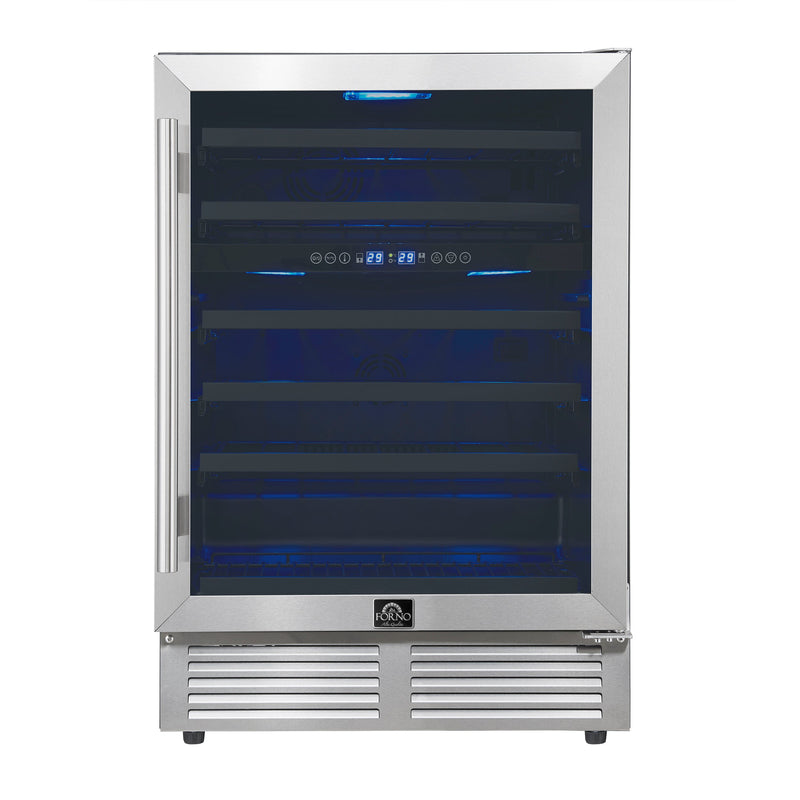 Forno FWCDR6634-24S 24 in. Dual Zone Wine Cooler in Stainless Steel