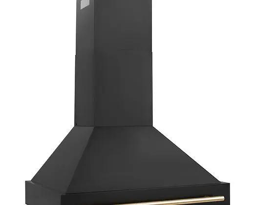 ZLINE 36 in. Autograph Edition Black Stainless Steel Range Hood with Handle (BS6) Zline