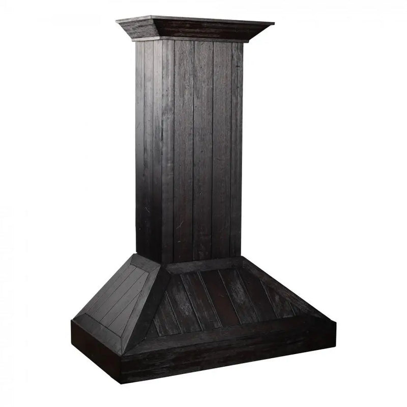 ZLINE 36" Wooden Convertible Vent Wall Mount Range Hood in Rustic Dark Finish - Includes Motor (KPDD-36) Zline