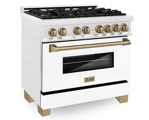 ZLINE 36 in. Autograph Edition Dual Fuel Range in DuraSnow Stainless Steel Zline
