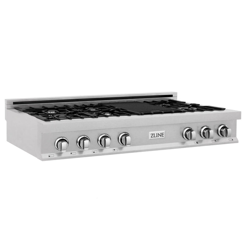 ZLINE 48 in. Legacy Gas Rangetop with 7 Burners and Porcelain Cooktop in Satin Stainless Steel (RTS-48) Zline