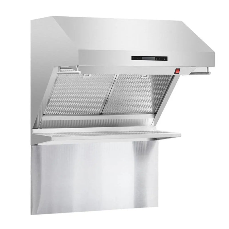 Forno 30-Inch Wall Mount Range Hood with Red Light Warmer, Shelf/Backsplash, and Forno