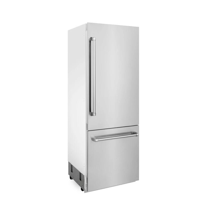 ZLINE 30 in. 16.1 cu. ft. Built-In Bottom Freezer Refrigerator with Water Dispenser and Ice Maker in Stainless Steel (RBIV-304-30) Zline