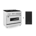 Gama de combustible dual ZLINE 36 con estufa a gas y horno eléctrico en acero inoxidable DuraSnow®.