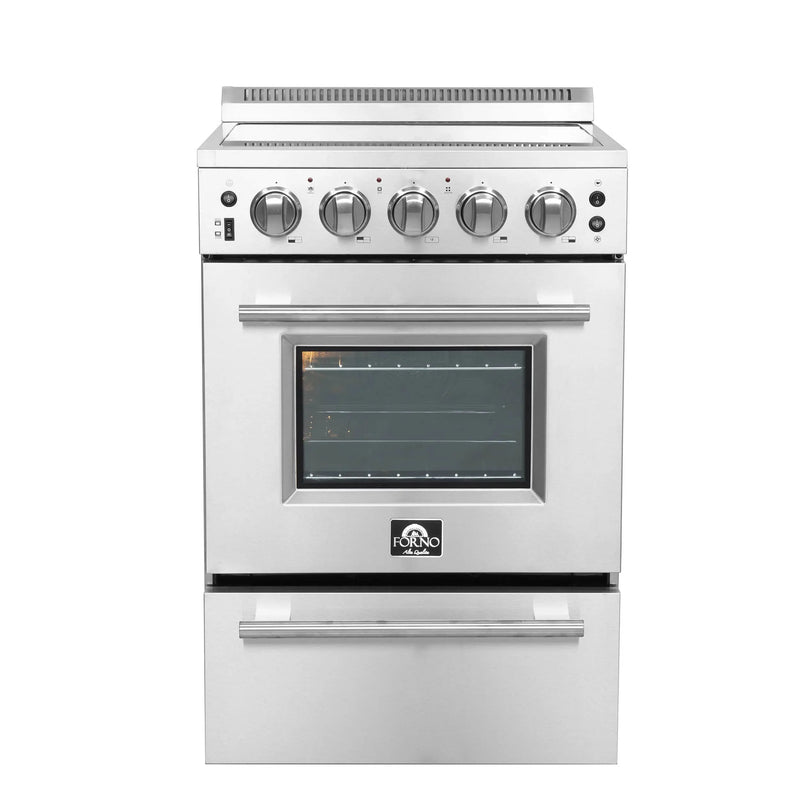 Forno 24-Inch Pro-Style Electric Range with 4 Burners in Stainless Steel (FFSEL6) Forno