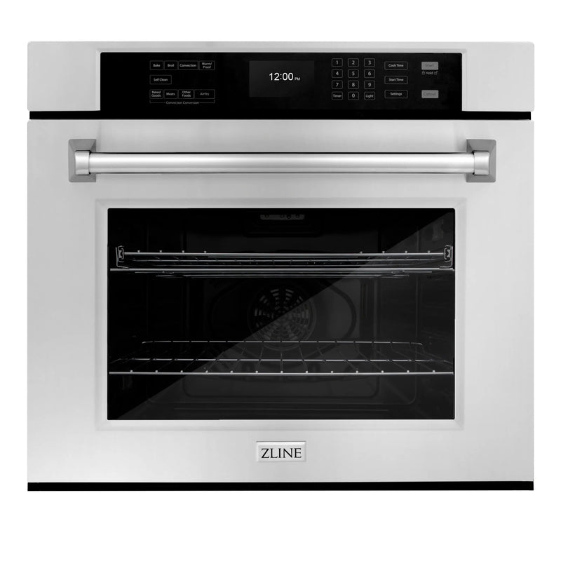 ZLINE 30 in. Professional True Convection Single Wall Oven with Air Fry and Self Clean in Satin Stainless Steel (WASS-30) Zline