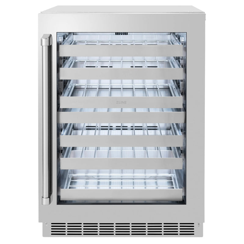 ZLINE 24 in. Touchstone Dual Zone 44 Bottle Wine Cooler With Stainless Steel Glass Door (RWDO-GS-24) Zline