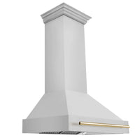 ZLINE Autograph Edition 36 in. Stainless Steel Range Hood with Stainless Steel Shell and Champagne Bronze Accent Handle