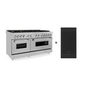 Gama de combustible dual ZLINE 60 con estufa a gas y horno eléctrico en acero inoxidable DuraSnow®.