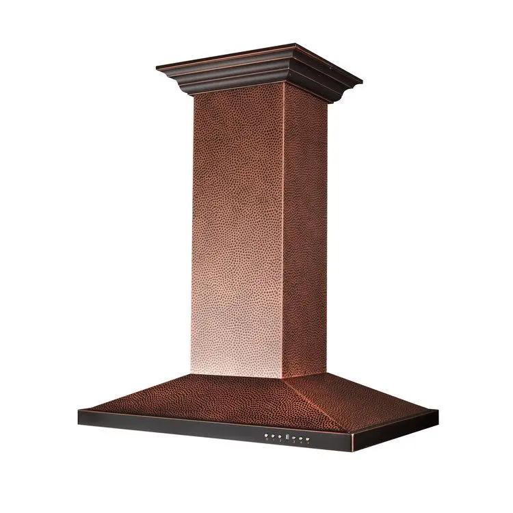 ZLINE 30 in. Designer Series Hand Hammered Copper Convertible Vent Island Mount Range Hood (8GL2Hi-30) Zline