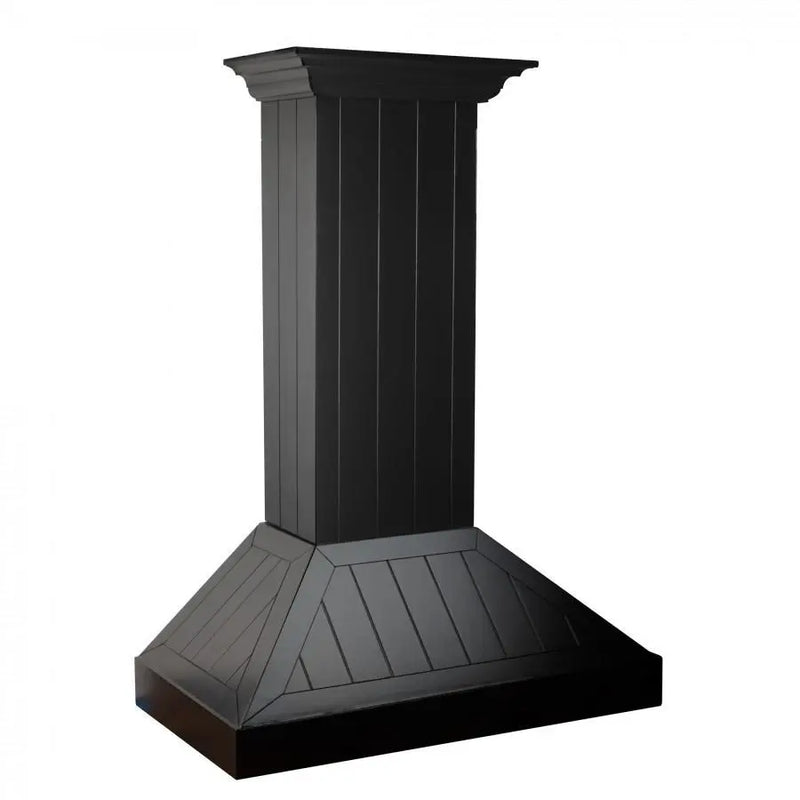 ZLINE 30" Wooden Convertible Vent Wall Mount Range Hood in Black - Includes Motor (KPCC-30) Zline