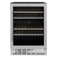 ZLINE 24 in. Monument Dual Zone 44-Bottle Wine Cooler in Stainless Steel