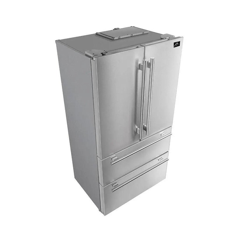 Forno 36-Inch French Door Refrigerator - 19 cu.ft with Double Freezer Drawer and Forno
