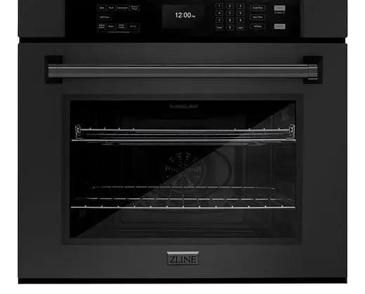 ZLINE 30 in. Professional True Convection Single Wall Oven with Air Fry and Self Clean in Black Stainless Steel (WASB-30) Zline