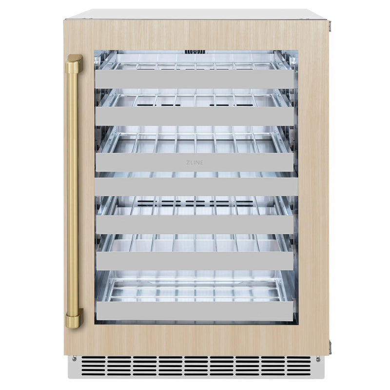 ZLINE 24 In. Touchstone Wine Cooler with Panel-Ready Glass Door and Champagne Br ZLINE Dealers