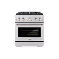ZLINE 30 in. 4.2 cu. ft. Paramount Gas Range with 4 Burner Cooktop and Convection Gas Oven in Stainless Steel