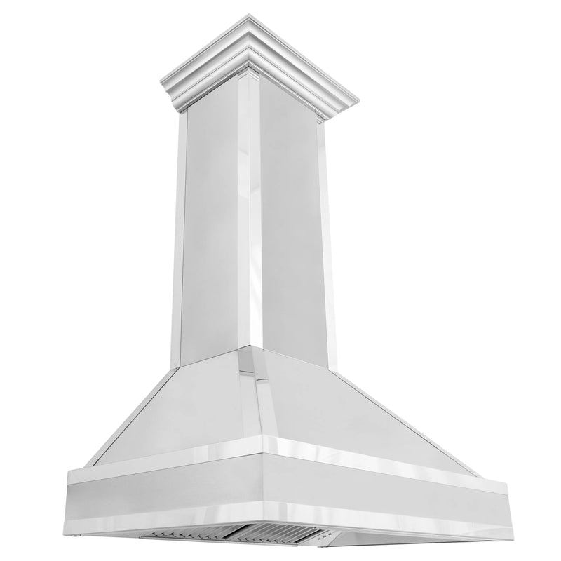 ZLINE 36" Designer Series Ducted Wall Mount Range Hood in Fingerprint Resistant Stainless Steel with Mirror Accents (655MR-36) Zline