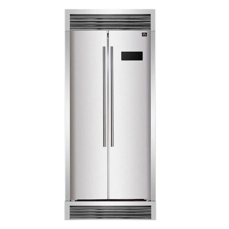 Forno 33-Inch Salerno Side-by-Side Counter Depth Refrigerator 15.6 Cu. Ft. in St Forno