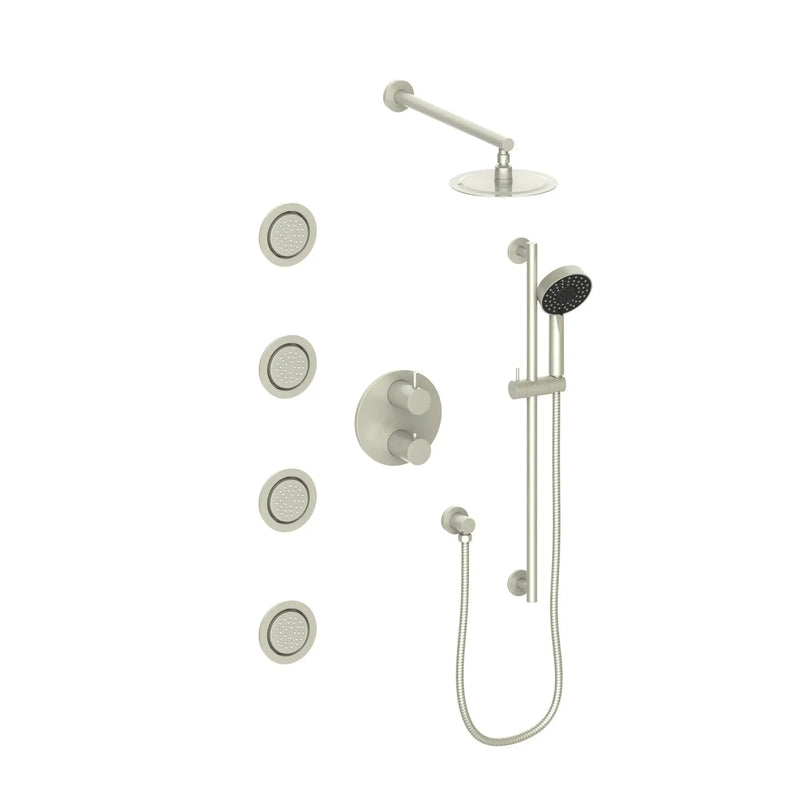 ZLINE Emerald Bay Thermostatic Shower System with Body Jets in Brushed Nickel (EMBY-SHS-T3-BN) Zline
