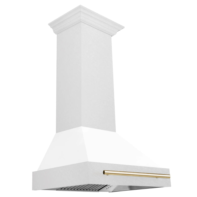 ZLINE Autograph Edition 30" Fingerprint Resistant Stainless Steel Range Hood with Matte Black Handle (8654SNZ-30-MB) Zline