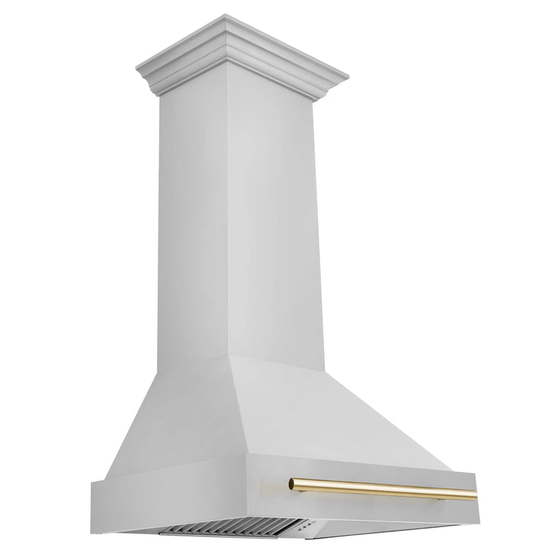 ZLINE Autograph Edition 30" Stainless Steel Range Hood with Stainless Steel Shell and Matte Black Handle (8654STZ-30-MB) Zline