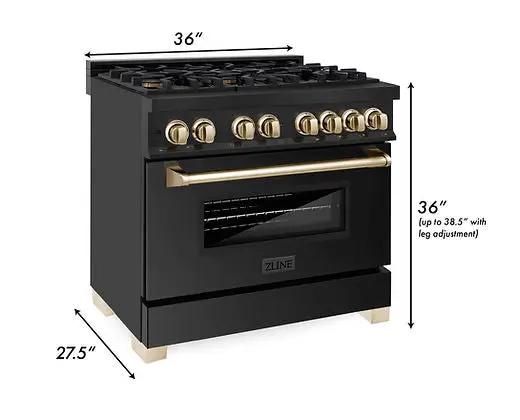 ZLINE Autograph Edition 36" 4.6 cu. ft. Dual Fuel Range with Gas Stove and Elect Zline