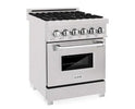ZLINE 24 in. 2.8 cu. ft. Legacy Dual Fuel Range with 4 Burner Gas Cooktop and Electric Convection Oven in Satin Stainless Steel (RAS-SN-24)