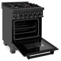 ZLINE 24 in. 2.8 cu. ft. Legacy Dual Fuel Range with 4 Burner Gas Cooktop and Electric Convection Oven