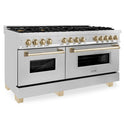 ZLINE Autograph Edition 60 in. 7.4 cu. ft. Legacy Dual Fuel Range with 9 Burner Gas Cooktop and 2 Electric Convection Ovens