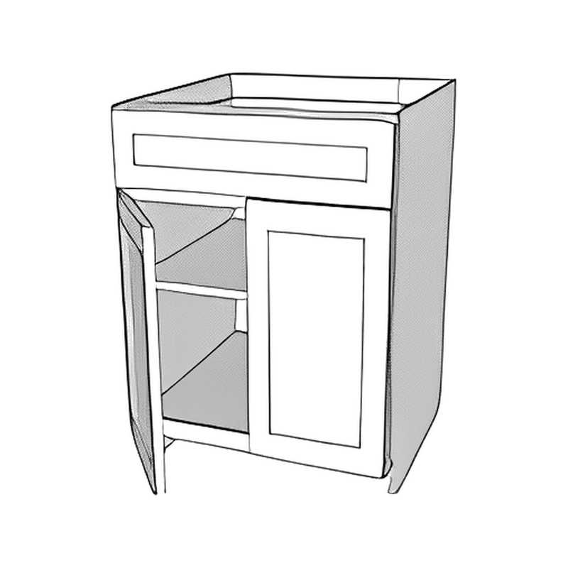 Matte Black Shaker 33" Base Cabinet — cabinet drawing