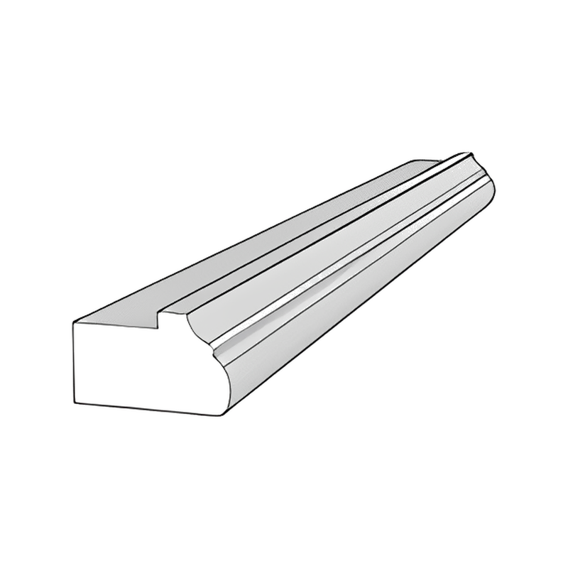 Classic White Shaker Light Rail Molding (LM8) — drawing