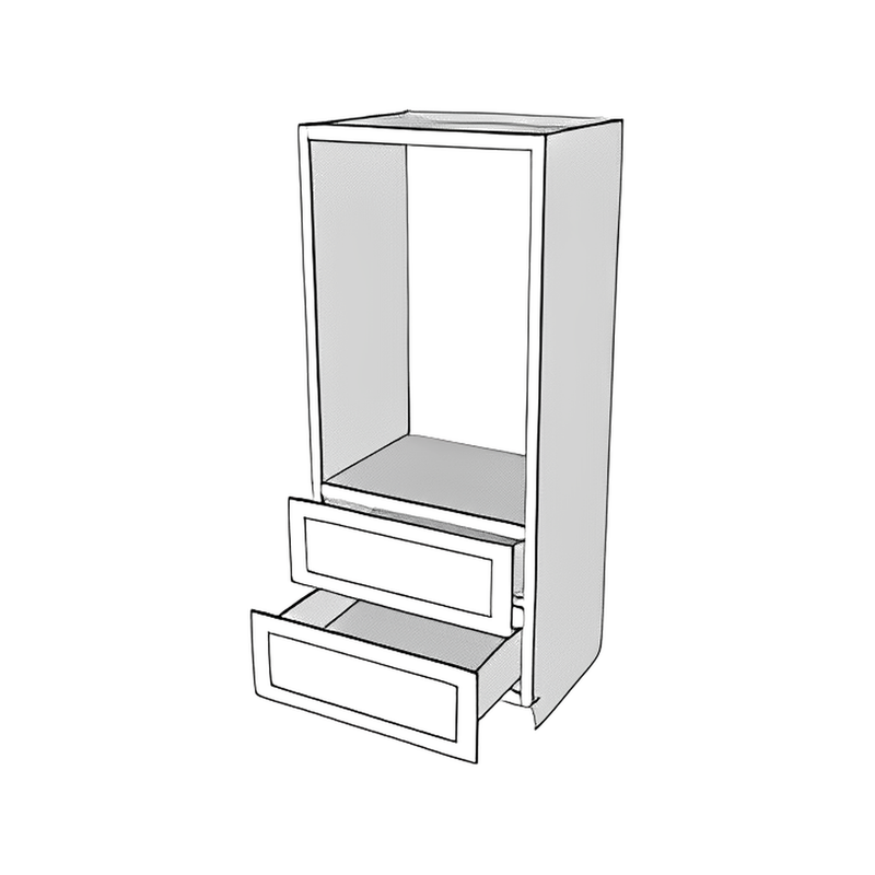 Matte Black Shaker 33"W × 72"H Oven Cabinet Component — cabinet drawing