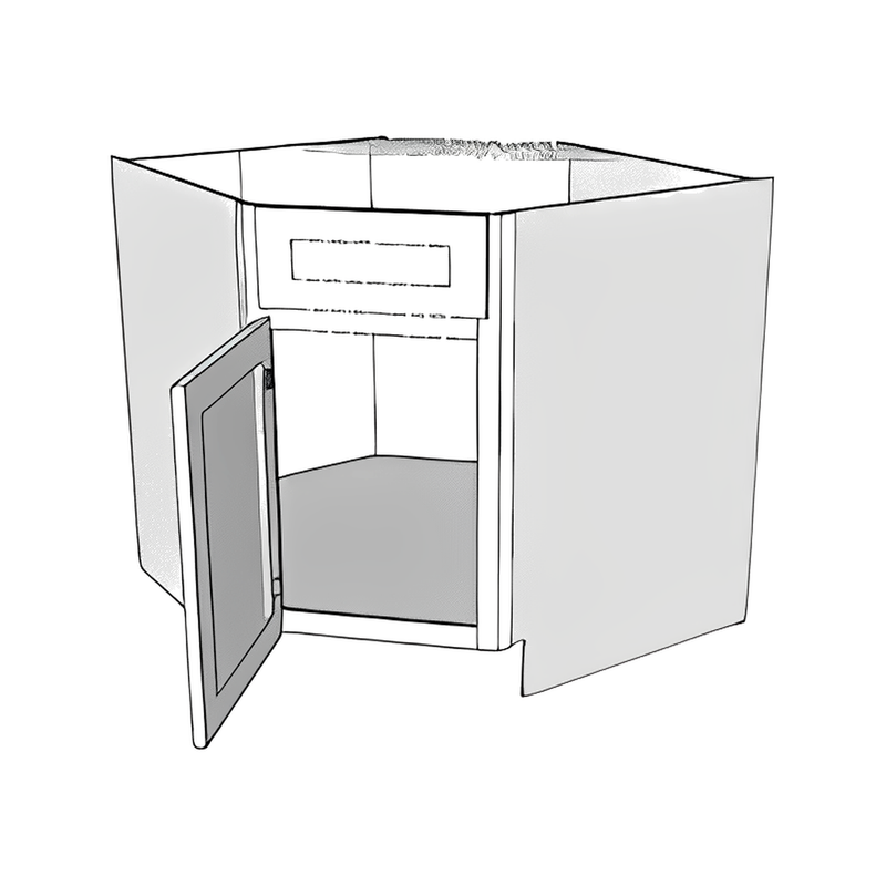 Espresso Shaker 42" Sink Base Corner Cabinet — cabinet drawing