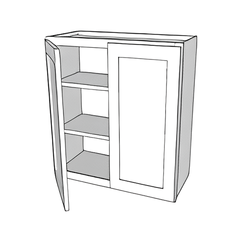 Matte Black Shaker 27"W × 36"H Blind Corner Wall Cabinet — cabinet drawing