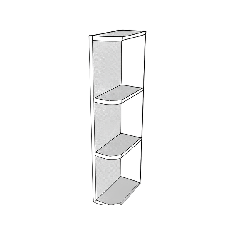 Matte Black Shaker 6"W × 36"H Wall End Shelf Cabinet — cabinet drawing