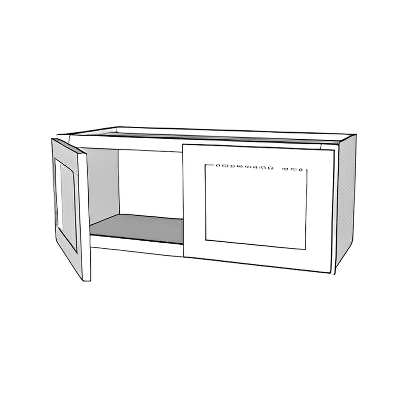 Matte Black Shaker 24"W × 24"H Wall Cabinet — cabinet drawing