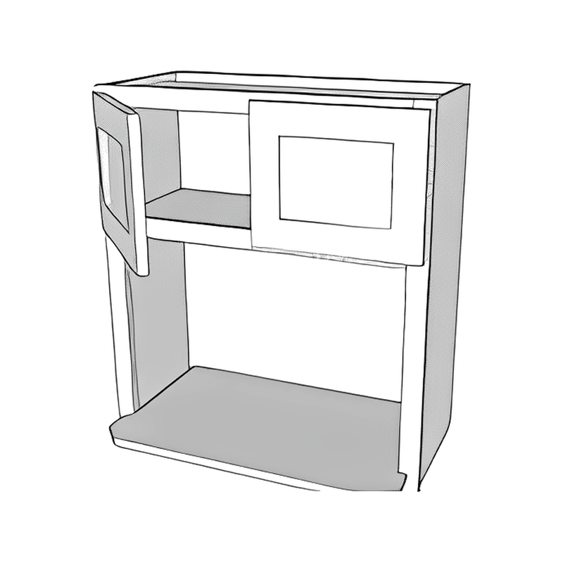 Matte Black Shaker 27"W × 40"H Wall Microwave Cabinet — cabinet drawing