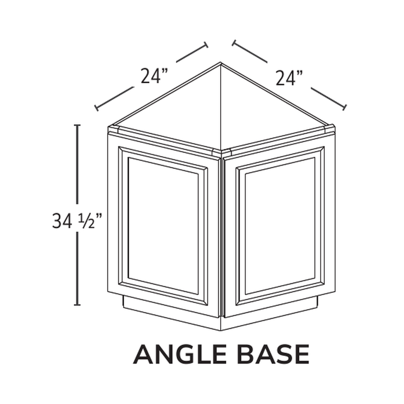 Forevermark angle base cabinet — catalog drawing