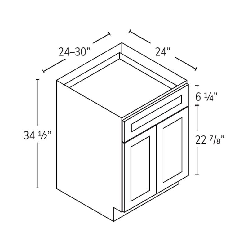Forevermark double-door base cabinet — catalog drawing