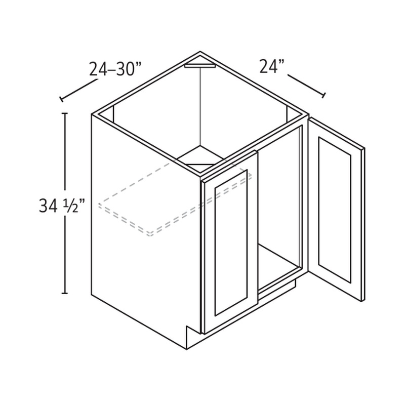 Forevermark full-height double-door base cabinet — catalog drawing