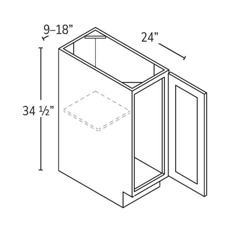 Forevermark full-height single-door base cabinet — catalog drawing