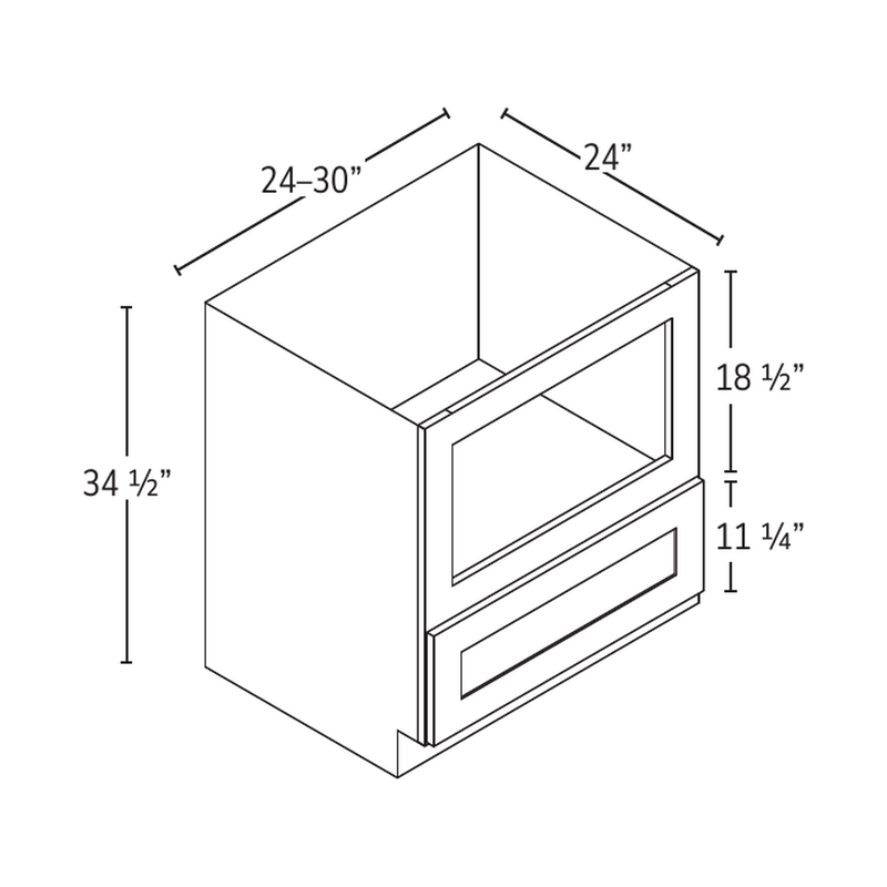 Forevermark microwave base cabinet — catalog drawing