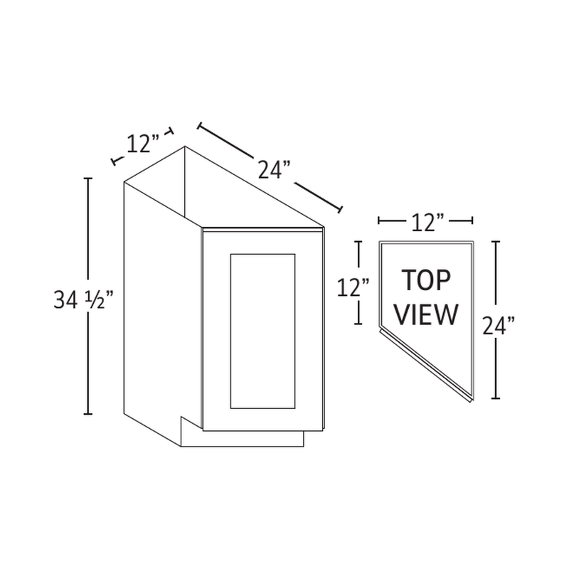 Forevermark transitional base cabinet — catalog drawing