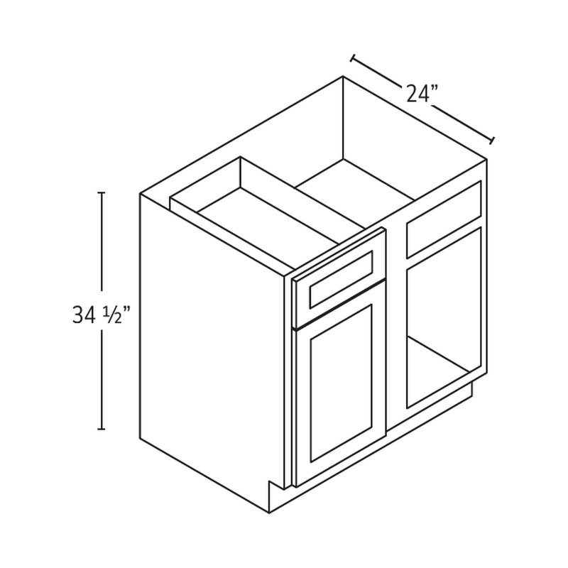 Forevermark blind base corner cabinet — catalog drawing