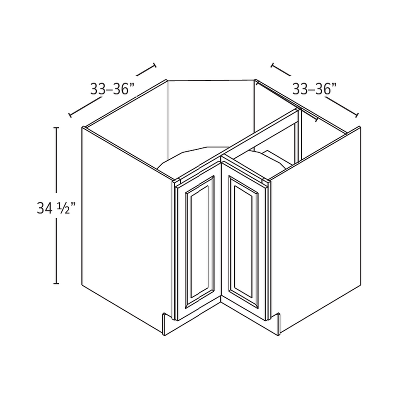 Forevermark lazy susan corner base — catalog drawing
