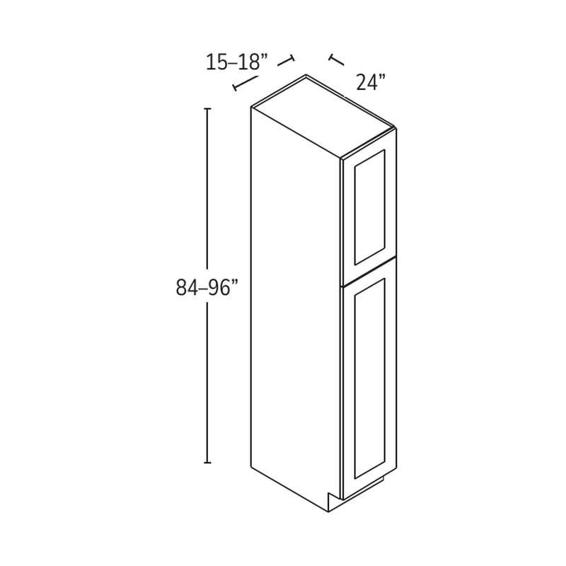 Forevermark 15–18 in. wall pantry — catalog drawing