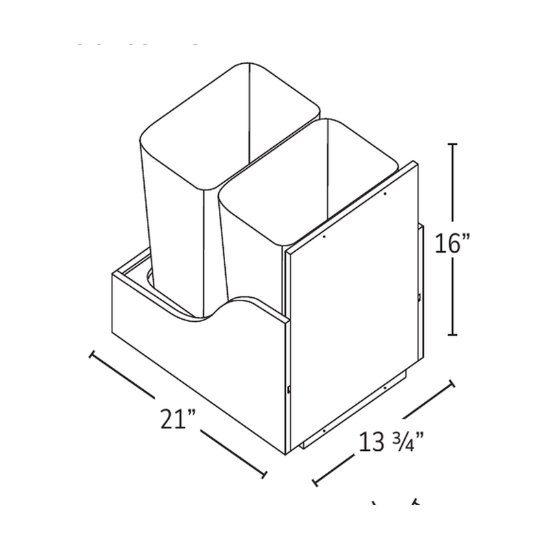 Forevermark trash can pull-out tray — catalog drawing