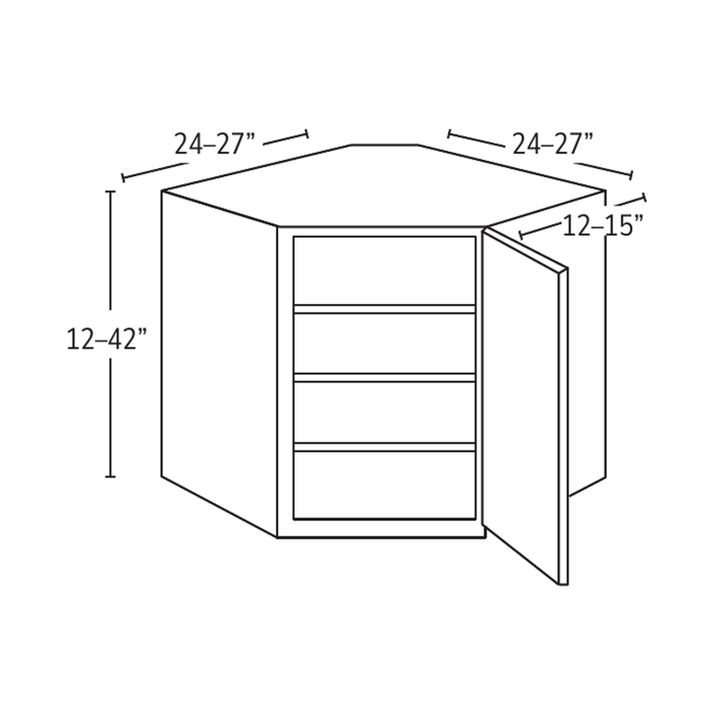 Forevermark wall diagonal corner cabinet — catalog drawing