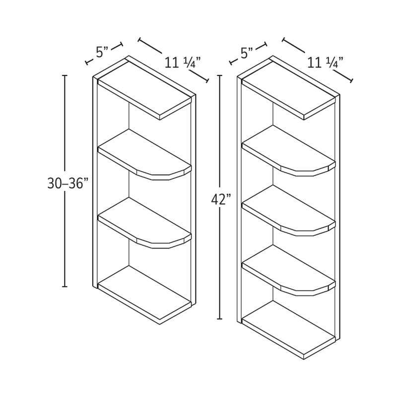 Forevermark open wall end shelf — catalog drawing