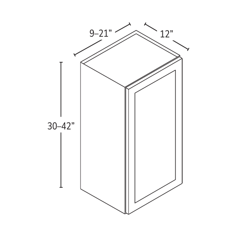 Forevermark single-door wall cabinet — catalog drawing